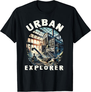 Urban Explorer, Old Building URBEX, Abandoned City, Travel T-Shirt - T-Shirt | Black