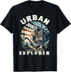 Urban Explorer, Old Building URBEX, Abandoned City, Travel T-Shirt - T-Shirt | Black