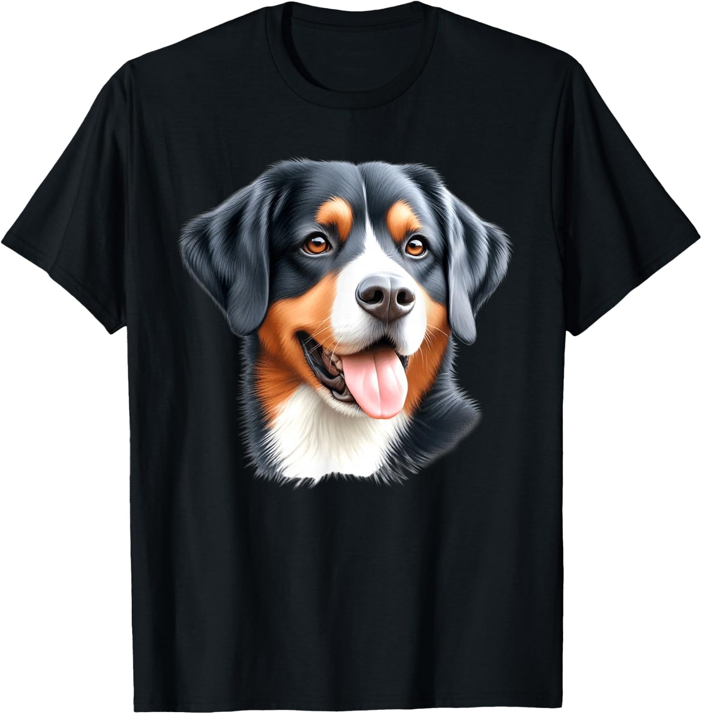 Entlebucher Mountain Dog Portrait T-Shirt - T-Shirt | Black