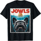 Funny Black French Bulldog Jowls Top, Frenchie Mom, Dog Dad T-Shirt - T-Shirt | Black