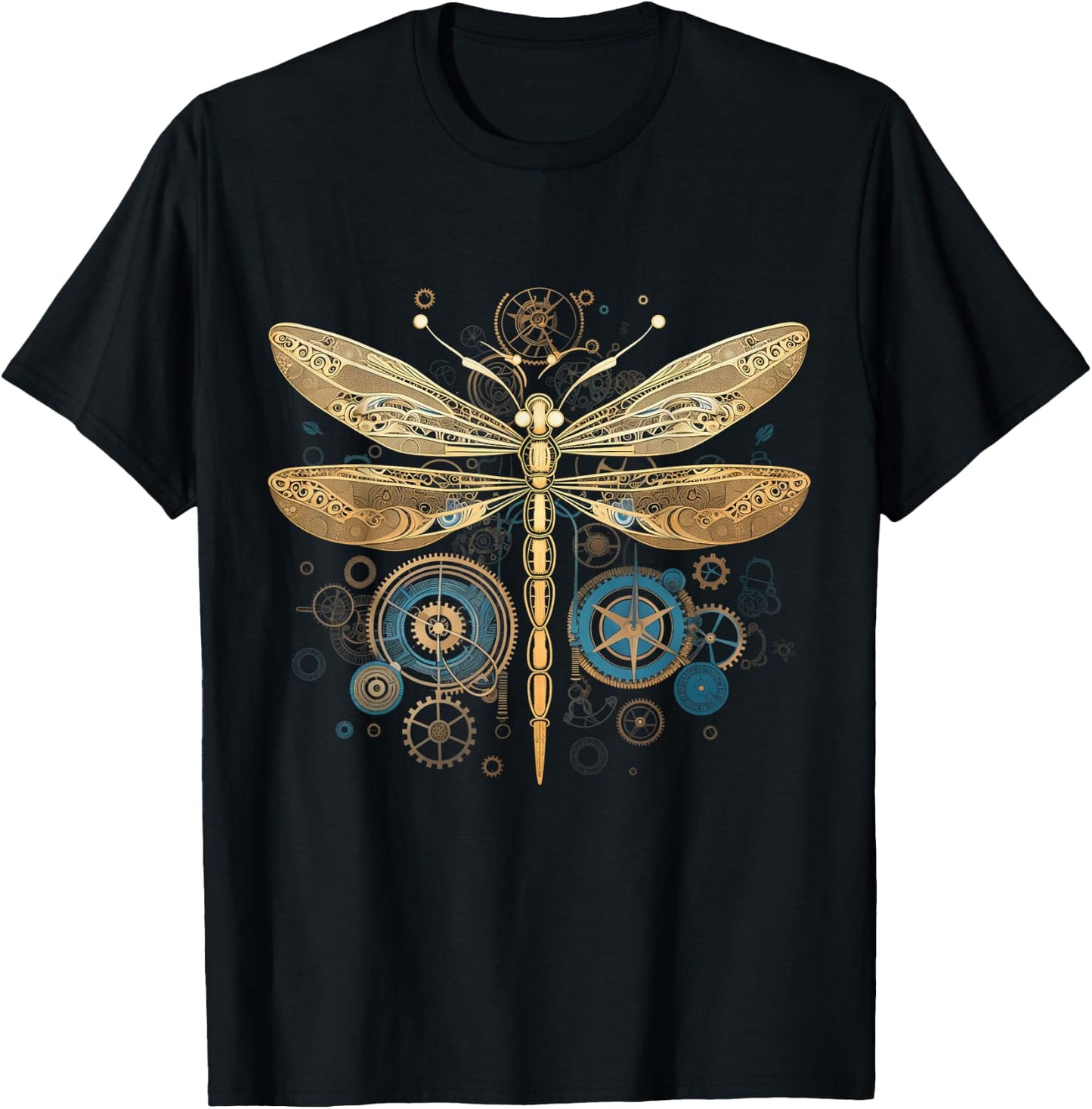 Dragonfly Steam Punk Insect Art Engineer Steampunk Dragonfly T-Shirt - T-Shirt | Black