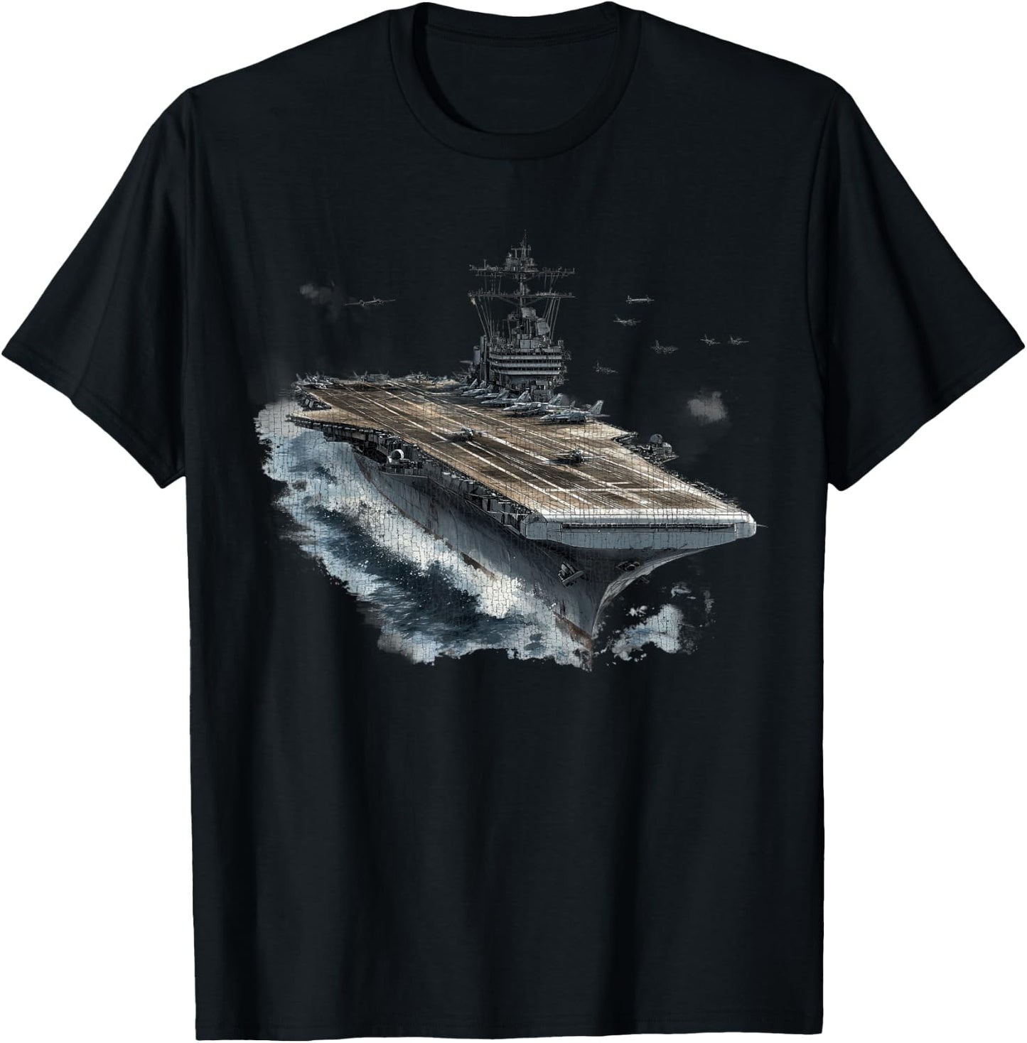Aircraft Carrier Flat-Top Naval Warfare T-Shirt - T-Shirt | Black