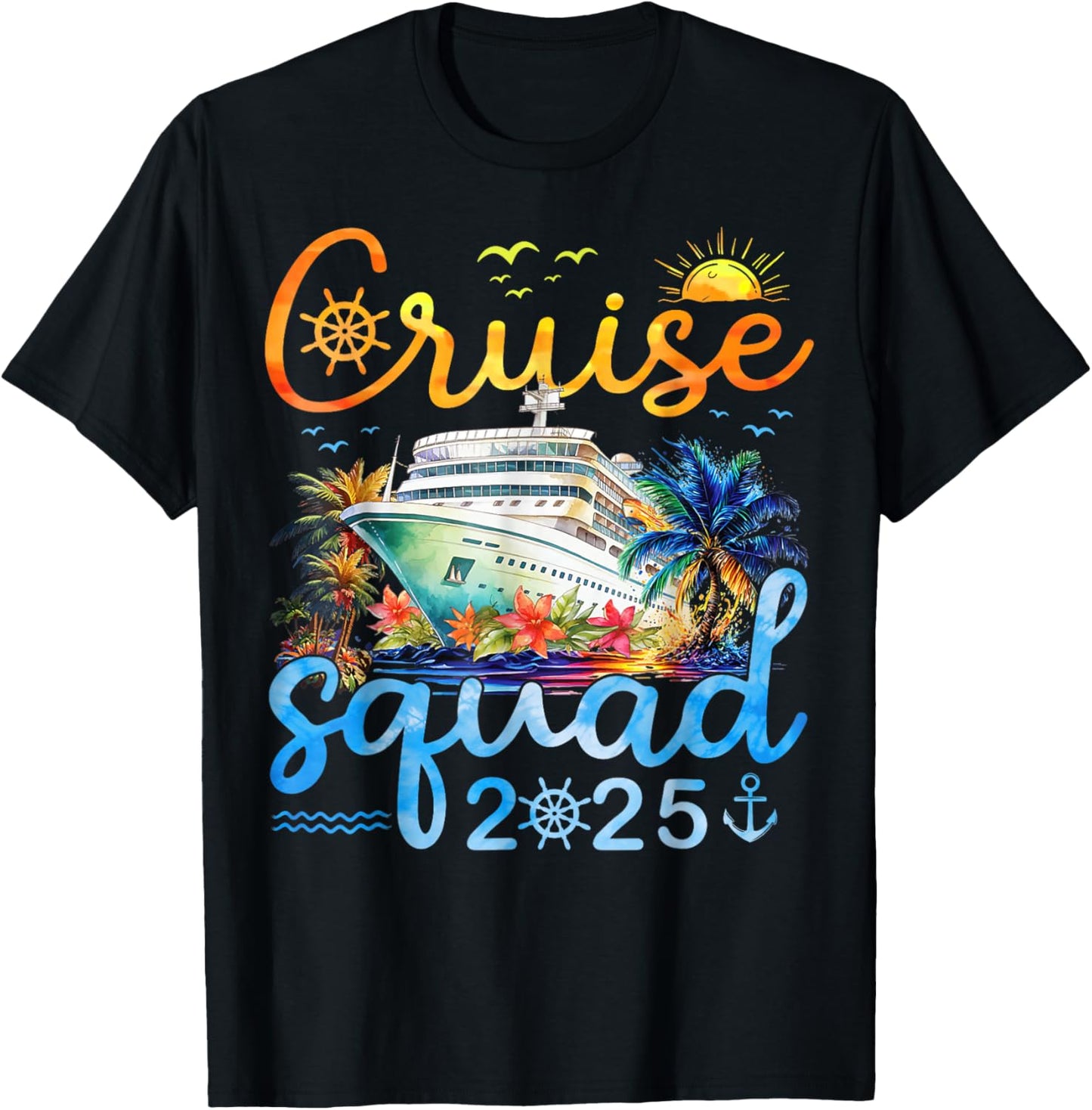 Cruise Squad 2025 Family Group Matching Cruising Vacation T-Shirt - T-Shirt | Black