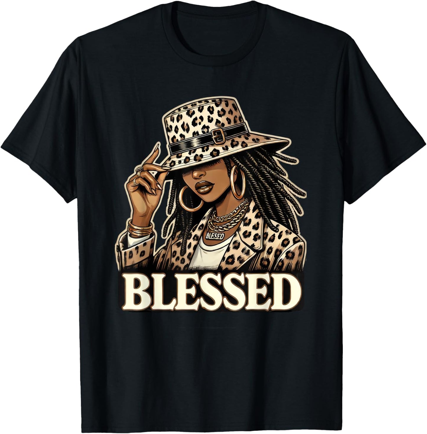 Blessed Black Cowgirl Western Swag African Christian Woman T-Shirt - T-Shirt | Black