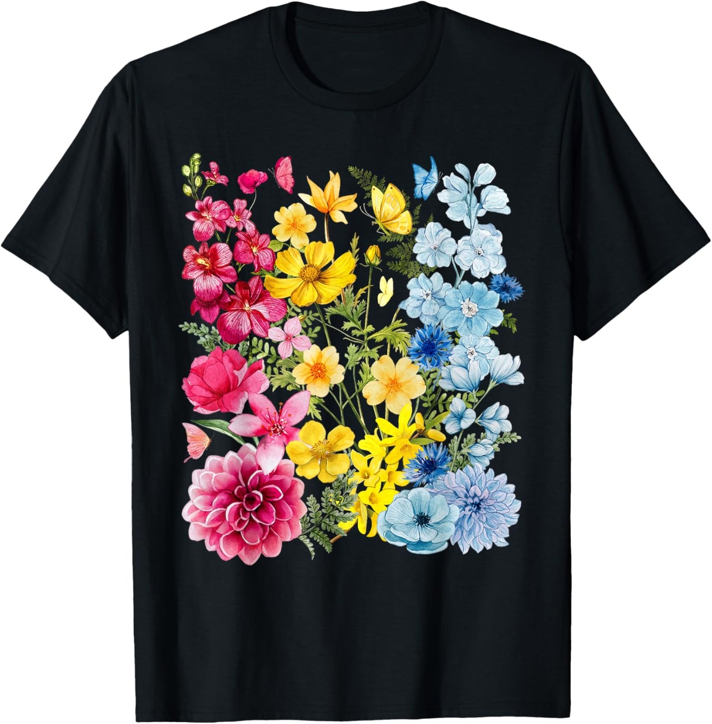 Wildflower Pansexual Pan Rainbow LGBTQ Pride Subtle Month T-Shirt - T-Shirt | Black
