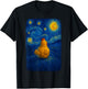 Chicken Farm Lover Girls Women Starry Funny Night Van Gogh T-Shirt - T-Shirt | Black