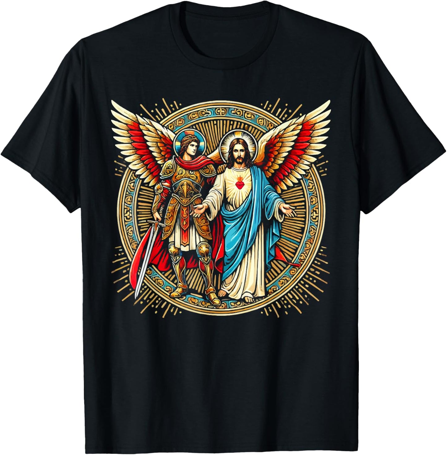Archangel Gabriel Catholic Christianity Guardian Angel T-Shirt - T-Shirt | Black