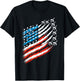 American Patriotic Fighter Jets USA Flag Waving 4th of July Women Men T-Shirt - T-Shirt | Black