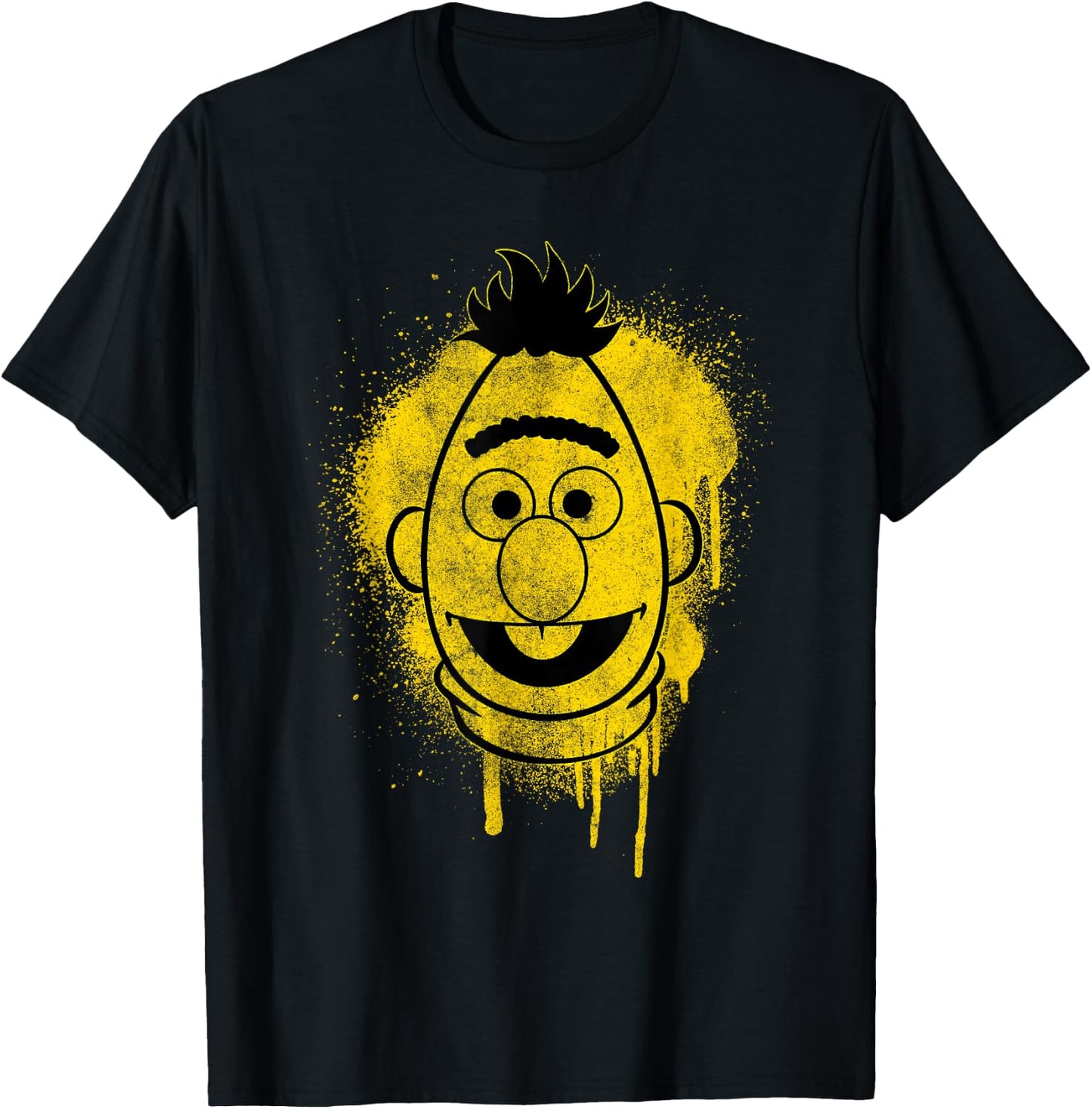 Sesame Street Bert Graffiti Spray Face Halloween Costume T-Shirt - T-Shirt | Black