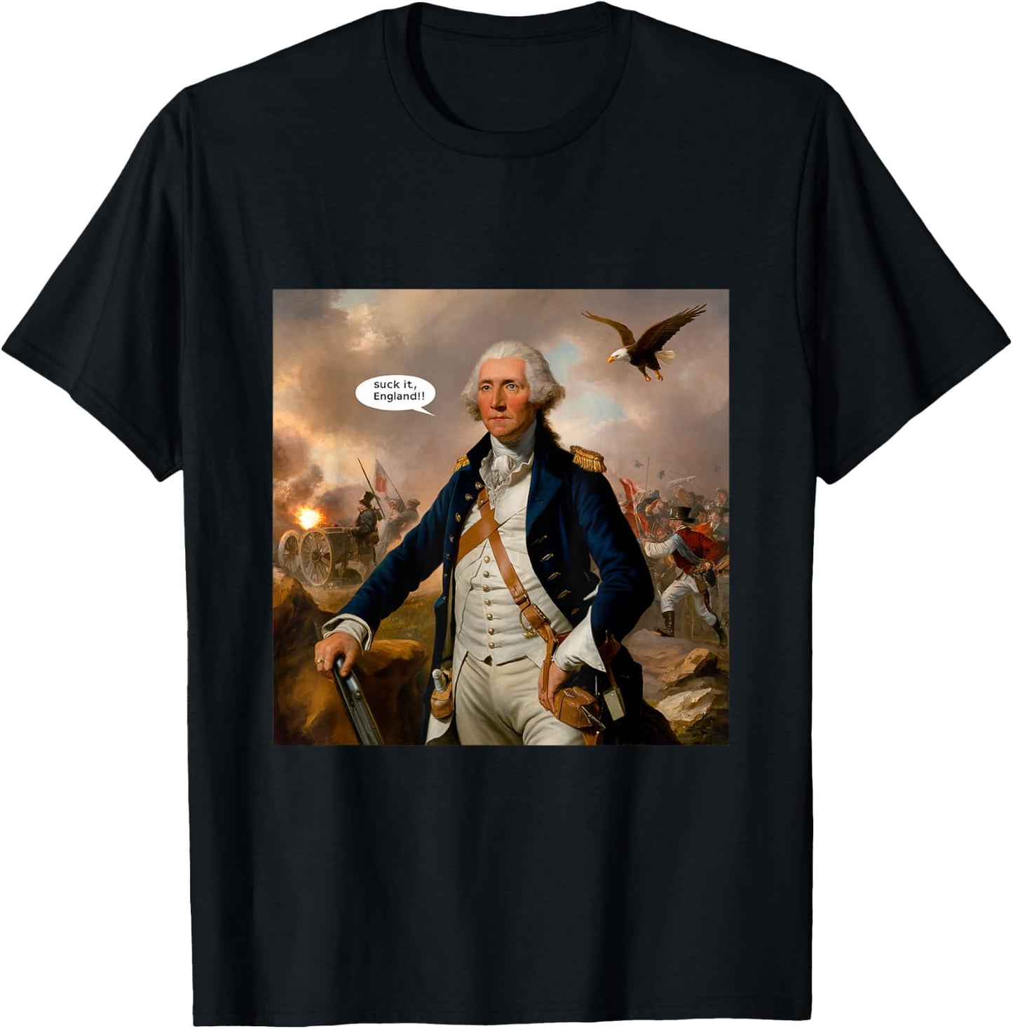 Suck It England! Funny 4th of July Independence Day Men T-Shirt - T-Shirt | Black