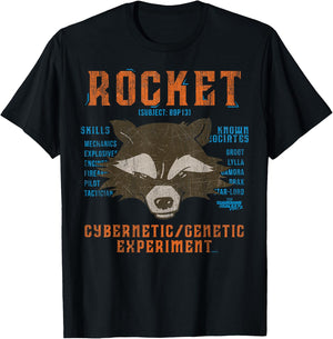 Marvel Guardians of The Galaxy Vol 2 Rocket Raccoon Skills T-Shirt - T-Shirt | Black