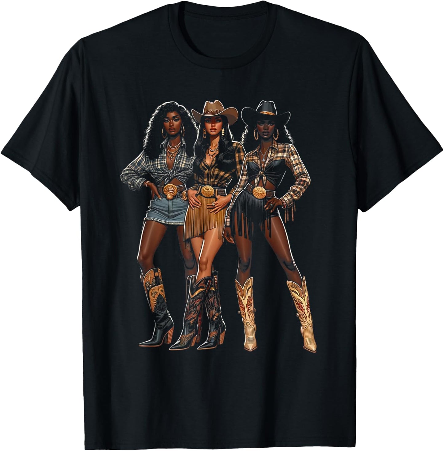 Black Cowgirl Western Rodeo Melanin Black History Texas T-Shirt - T-Shirt | Black