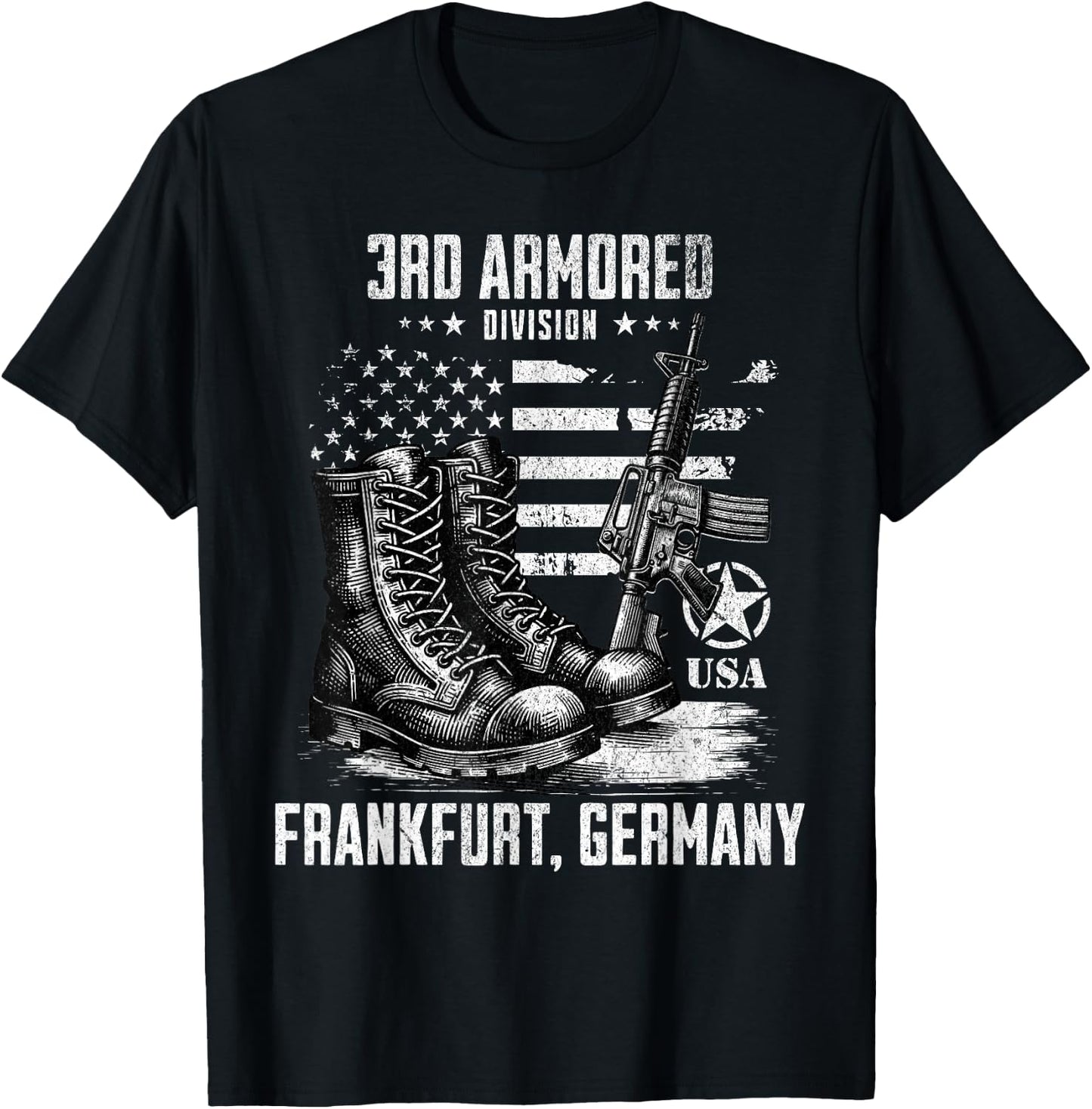 SoldierTees 3rd Armored Division Frankfurt Germany Military Veteran , Small, Black T-Shirt - T-Shirt | Black