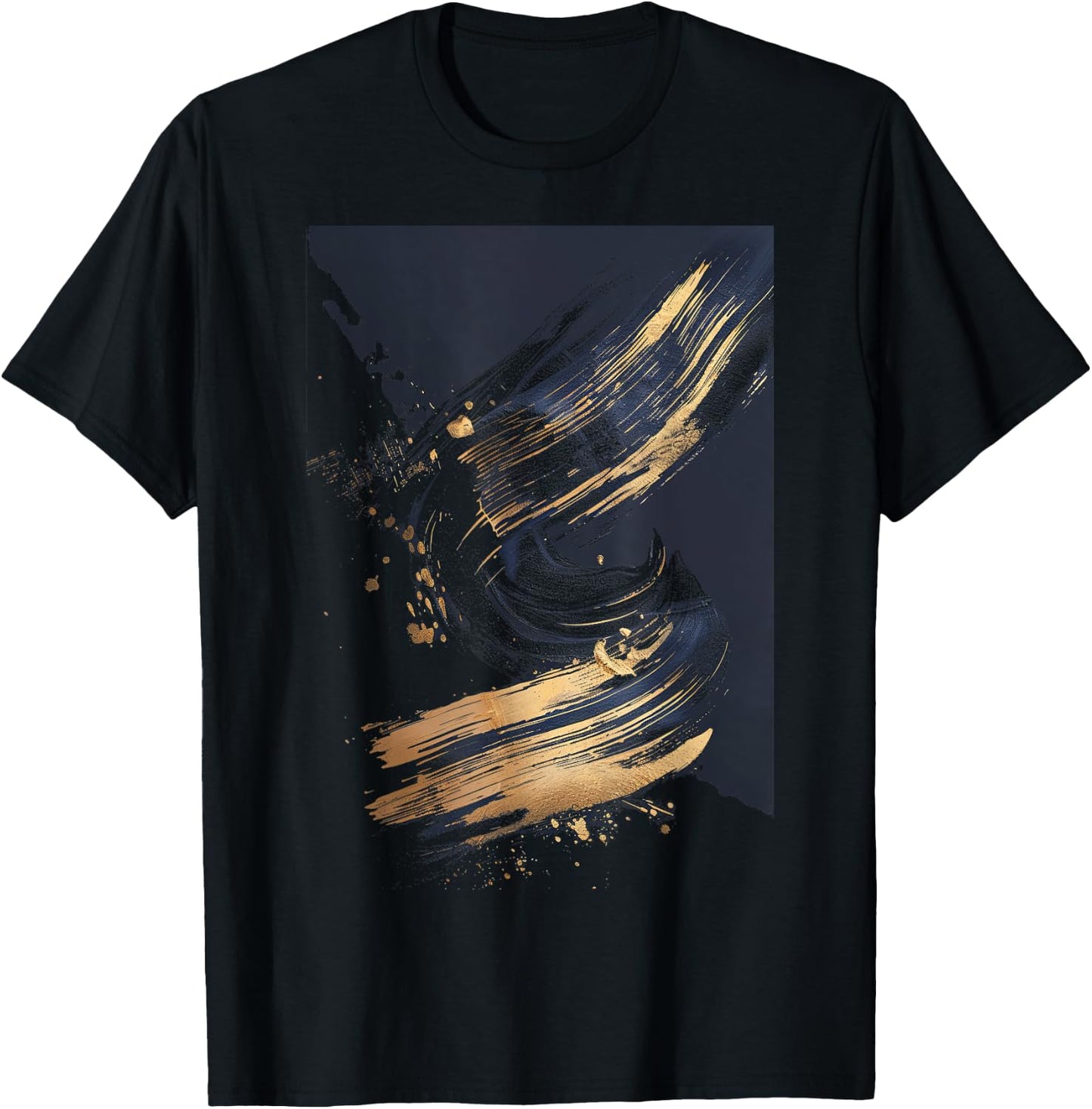 Black Brushstrokes Graphic T-Shirt - T-Shirt | Black