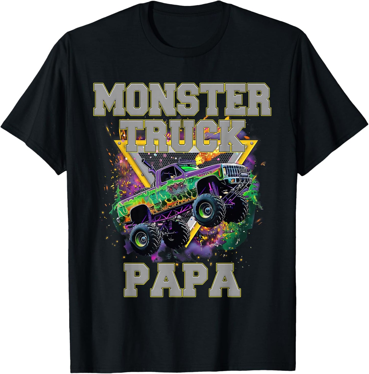 Monster Truck Papa Monster Truck Are My Jam Truck Lovers T-Shirt - T-Shirt | Black