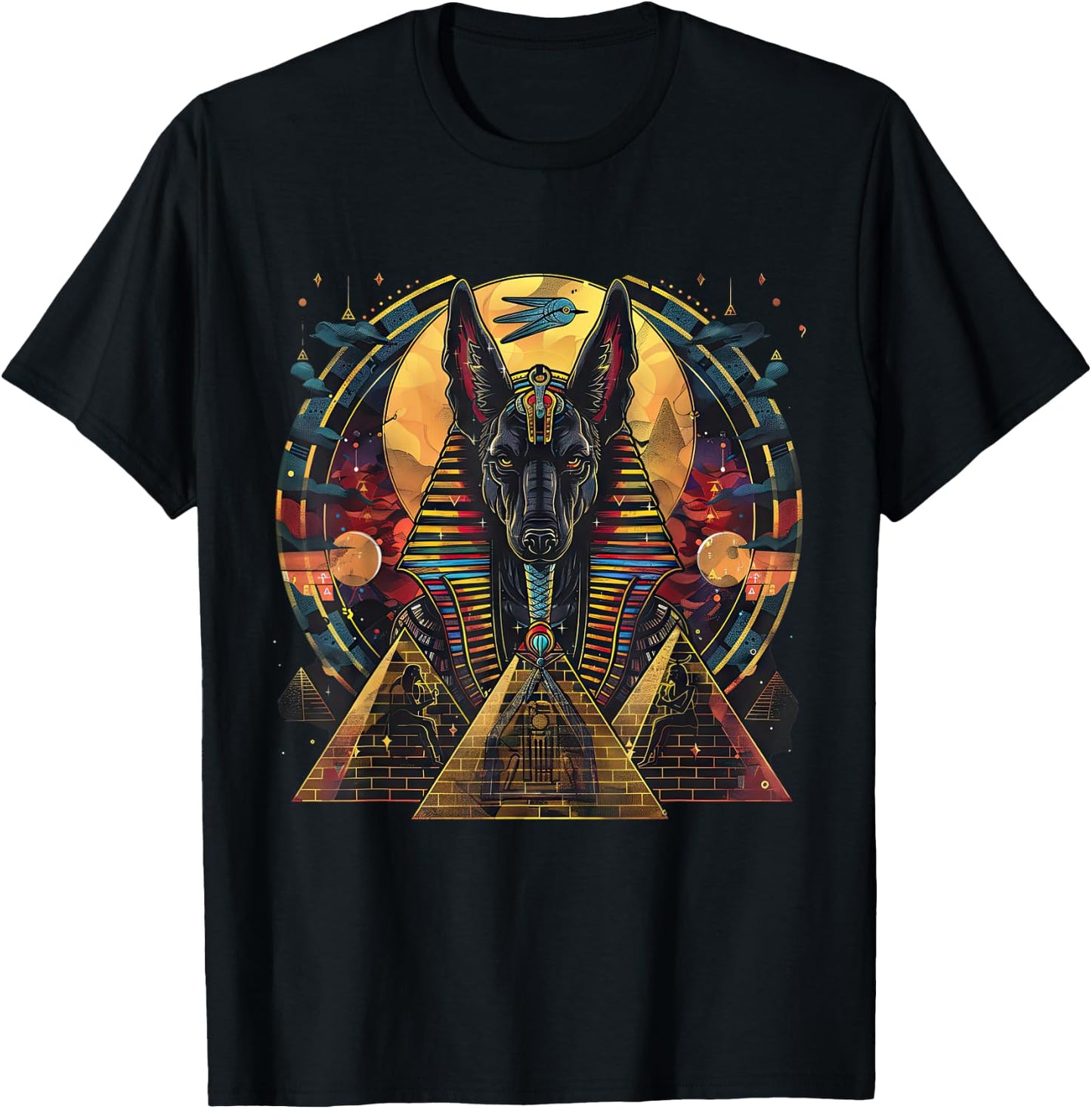 Ancient Egypt Mythology Egyptian God Anubis T-Shirt - T-Shirt | Black