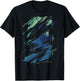 Blue And Green Brushstroke Art Graphic T-Shirt - T-Shirt | Black