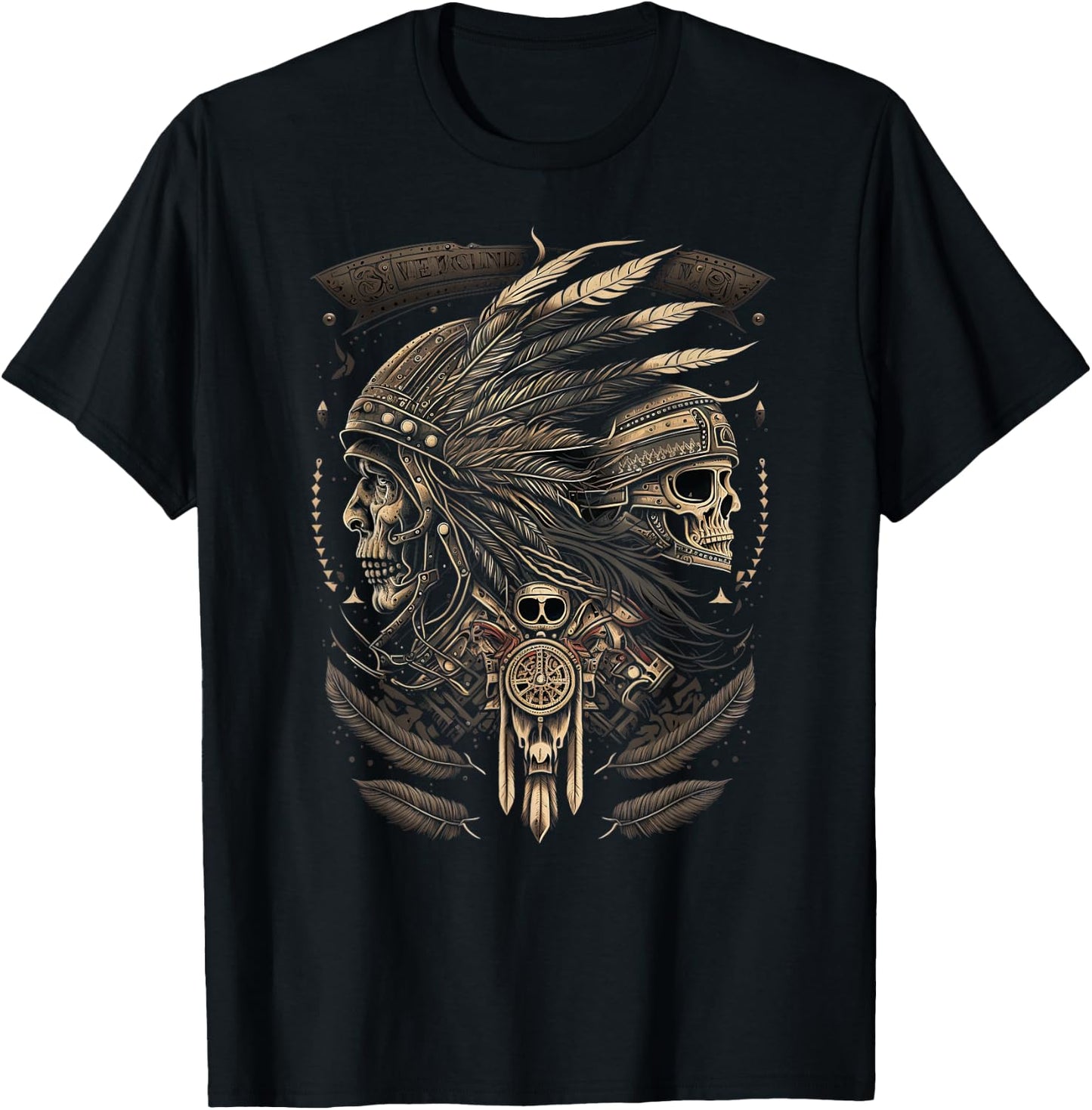 Native American bikes Motorcycle Indian Bikers old classic T-Shirt - T-Shirt | Black
