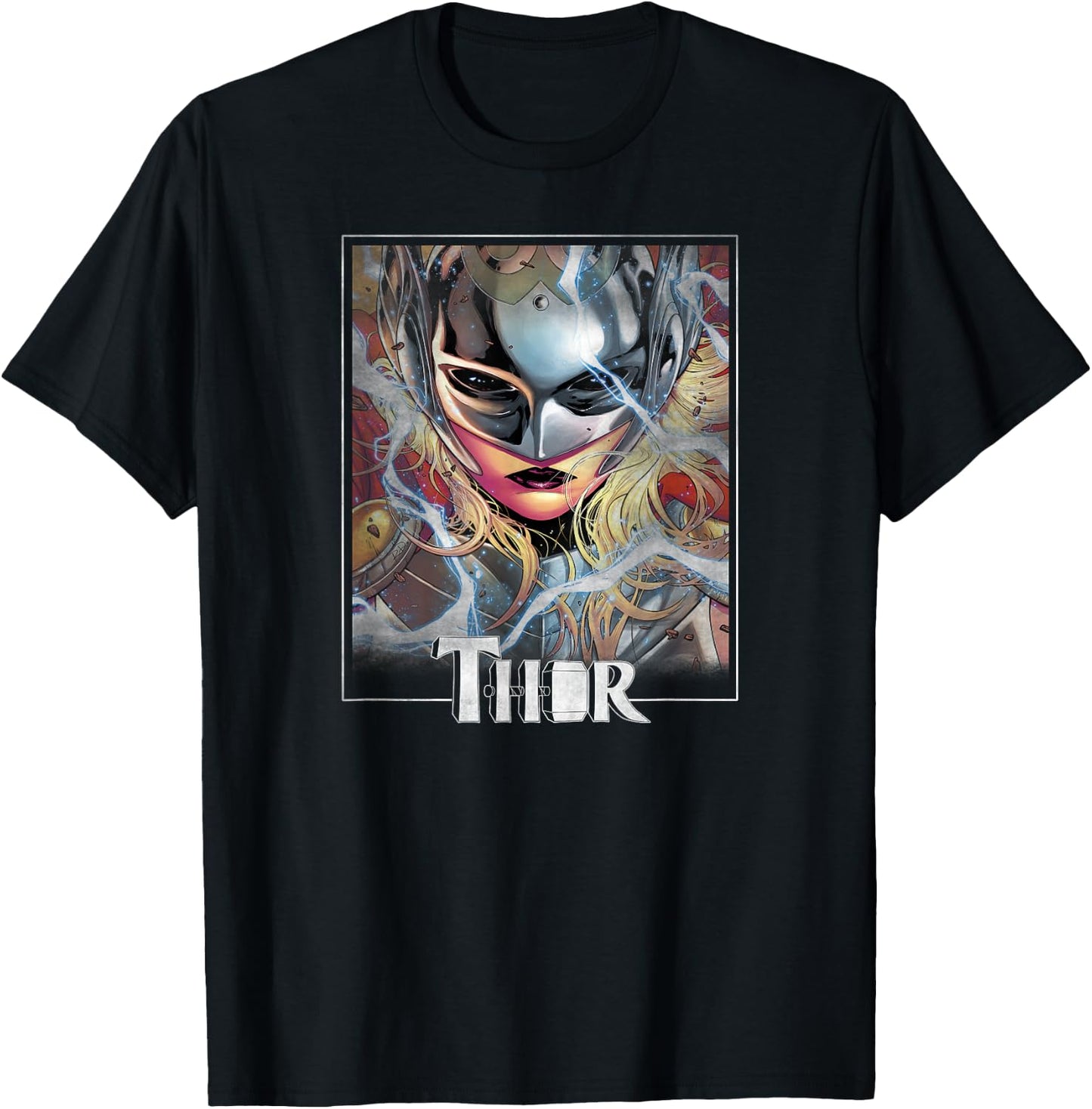 Marvel Jane Foster Mighty Thor Comic Hero Portrait T-Shirt - T-Shirt | Black