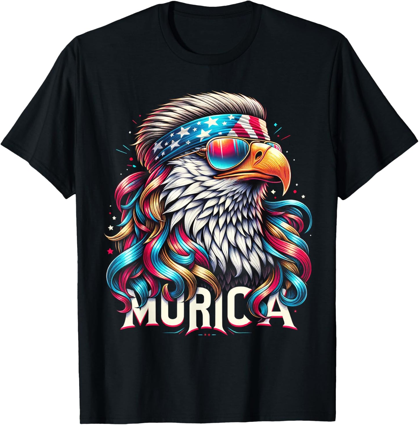 4th of July Patriotic Funny Eagle July 4th USA Murica Kids Men T-Shirt - T-Shirt | Black