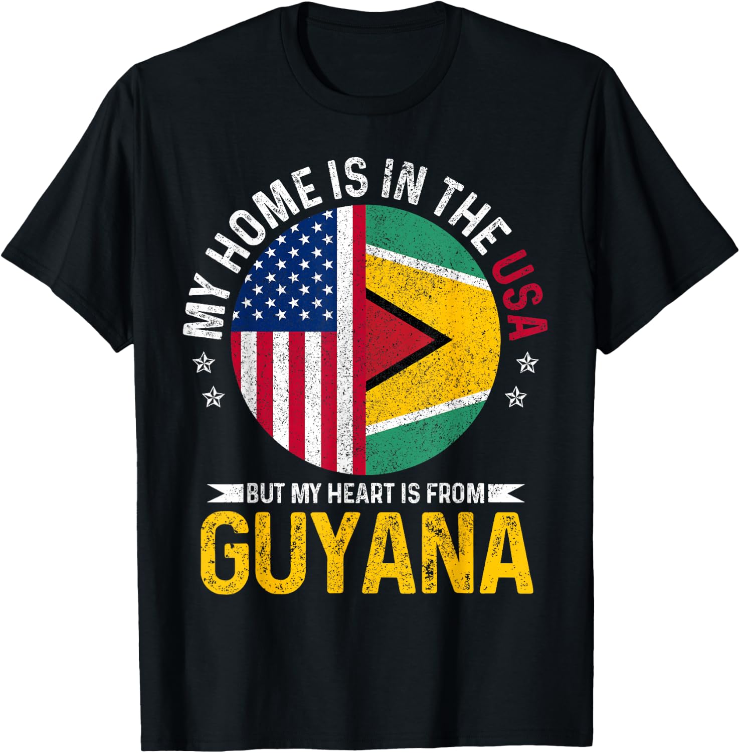 Guyanese American Flag Pride Guyana Patriotic T-Shirt - T-Shirt | Black