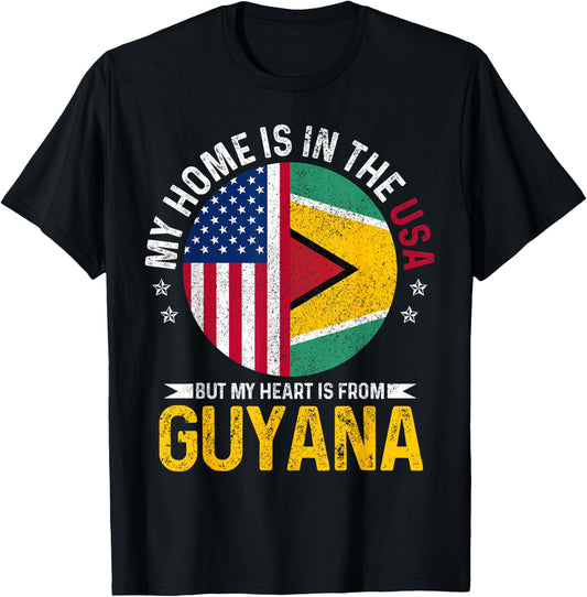 Guyanese American Flag Pride Guyana Patriotic T-Shirt - T-Shirt | Black