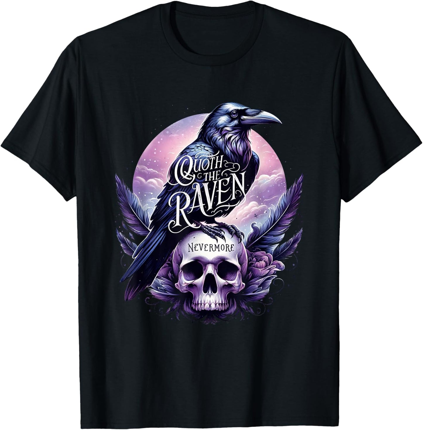 Edgar Allan Poe Nevermore Quoth The Raven T-Shirt - T-Shirt | Black