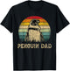 Vintage Penguin Dad Penguin Lovers Daddy Father's Day T-Shirt - T-Shirt | Black