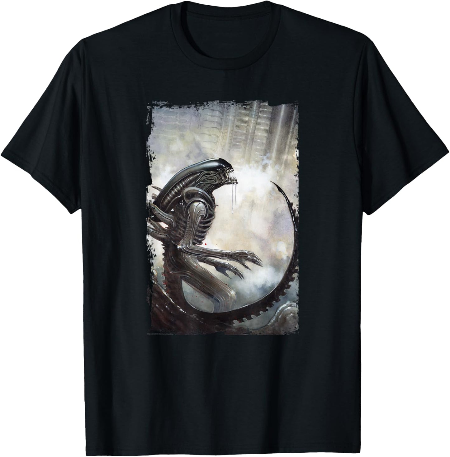 Aliens Iconic Dangerous Xenomorph Big Chest Retro Poster T-Shirt - T-Shirt | Black