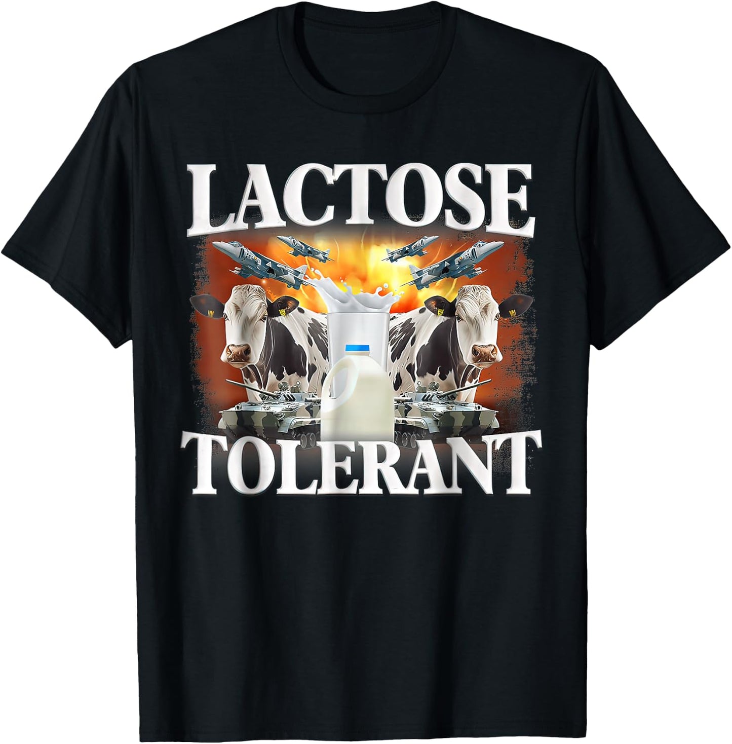 Lactose Tolerant , Small, Black T-Shirt - T-Shirt | Black