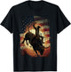 Rodeo Rider Bull Patriotic Cowboy USA Flag T-Shirt - T-Shirt | Black