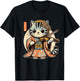 Japanese Samurai Cat Playing The Violin T-Shirt - T-Shirt | Black