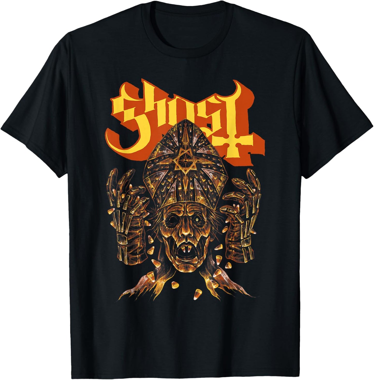 Ghost – Candy Corn Papa 4 Halloween T-Shirt - T-Shirt | Black