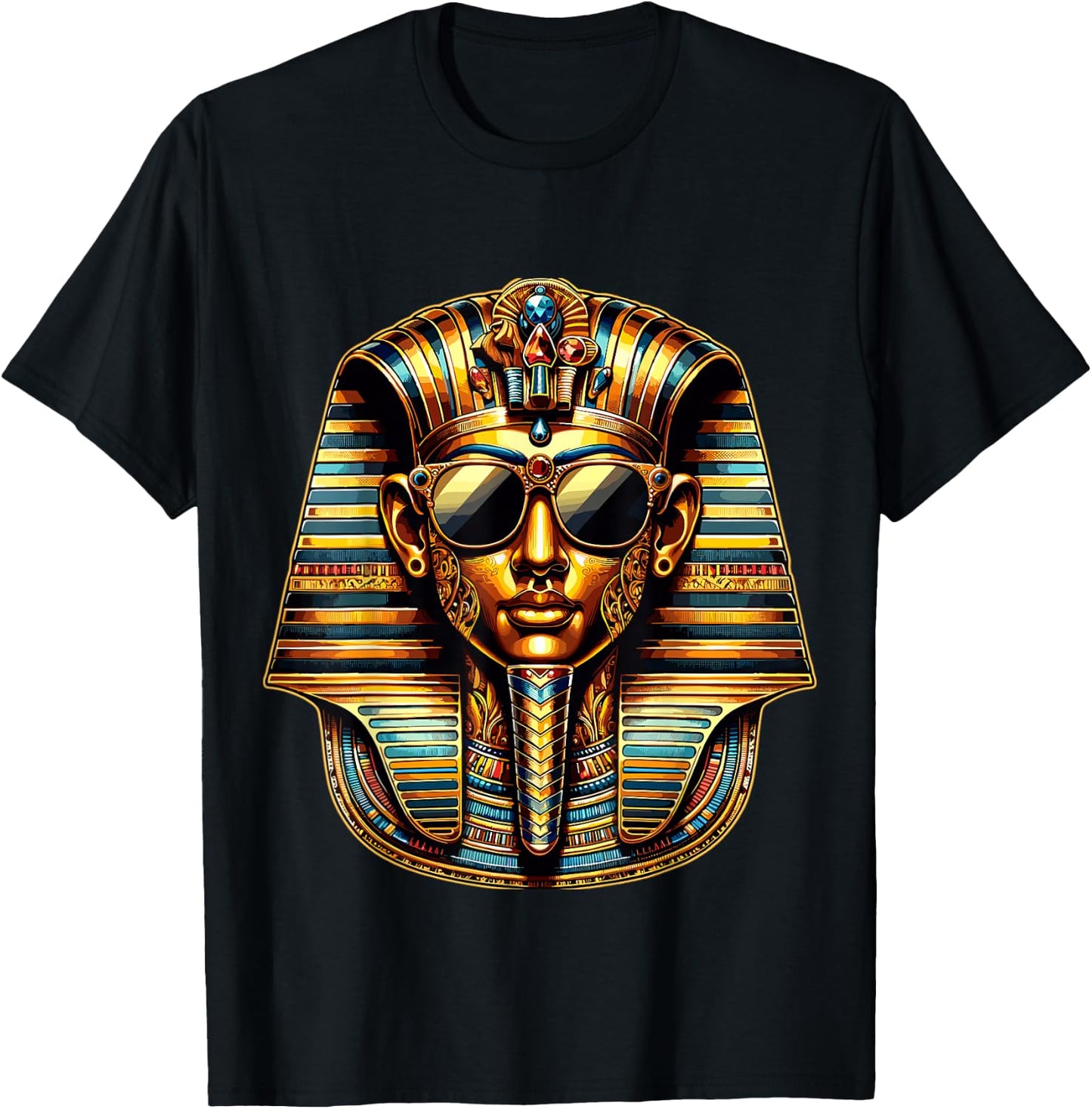 King Pharaoh Tutankhamun King Tut Sunglasses T-Shirt - T-Shirt | Black