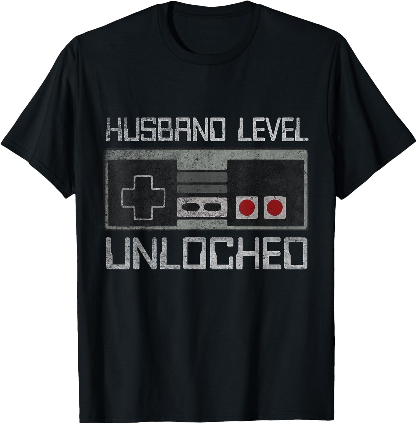 New Husband Level Unlocked Just Married Gamer Bachelor Party T-Shirt - T-Shirt | Black