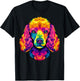 Colorful Poodle Face Cute Rainbow Dog Lover Men Women Black T-Shirt - T-Shirt | Black