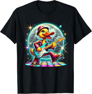 Aesthetic Duck Disco Dancer T-Shirt - T-Shirt | Black