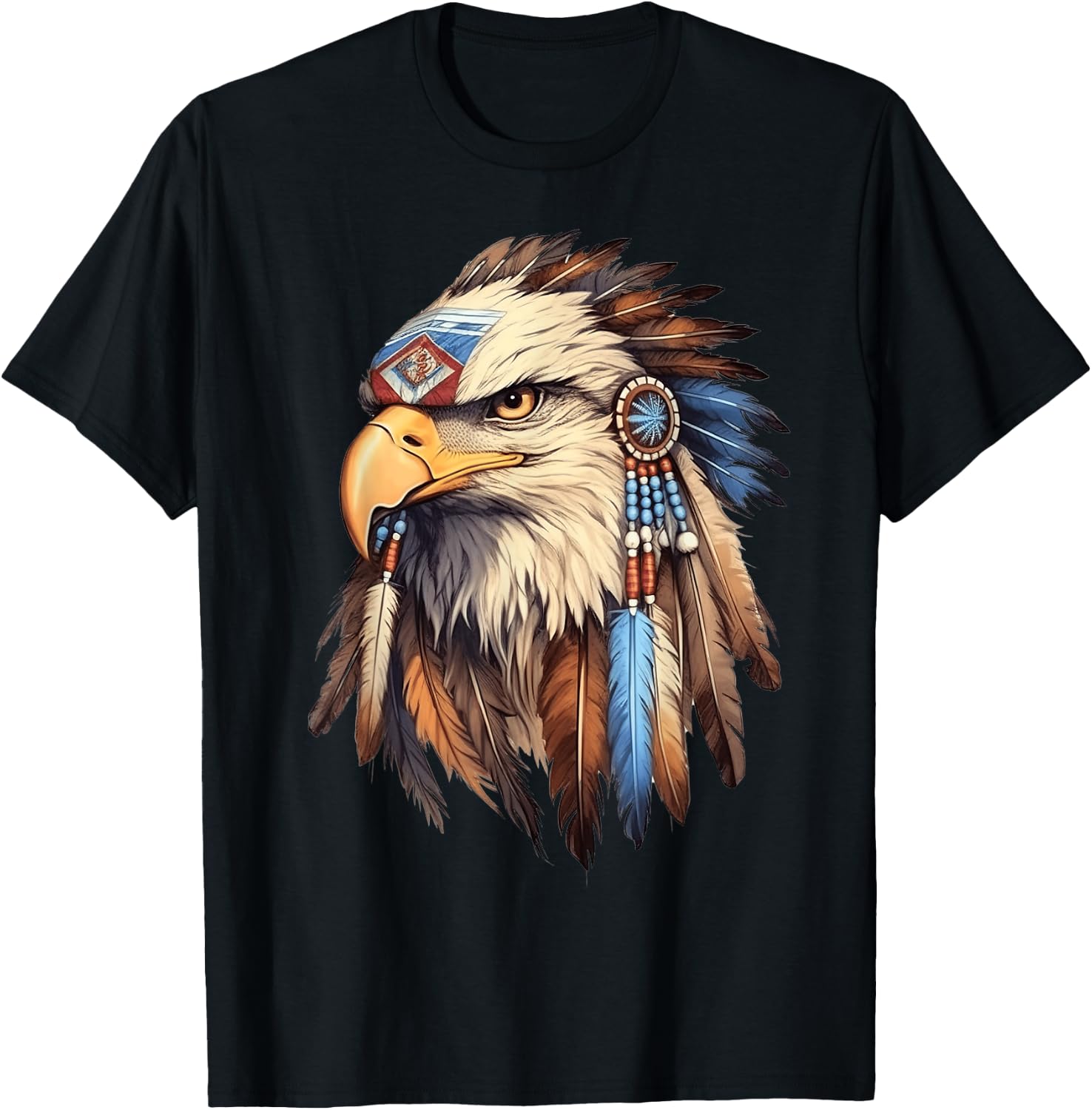 Native American Tribal Dream-Catcher Eagle Tribal Animal Art T-Shirt - T-Shirt | Black