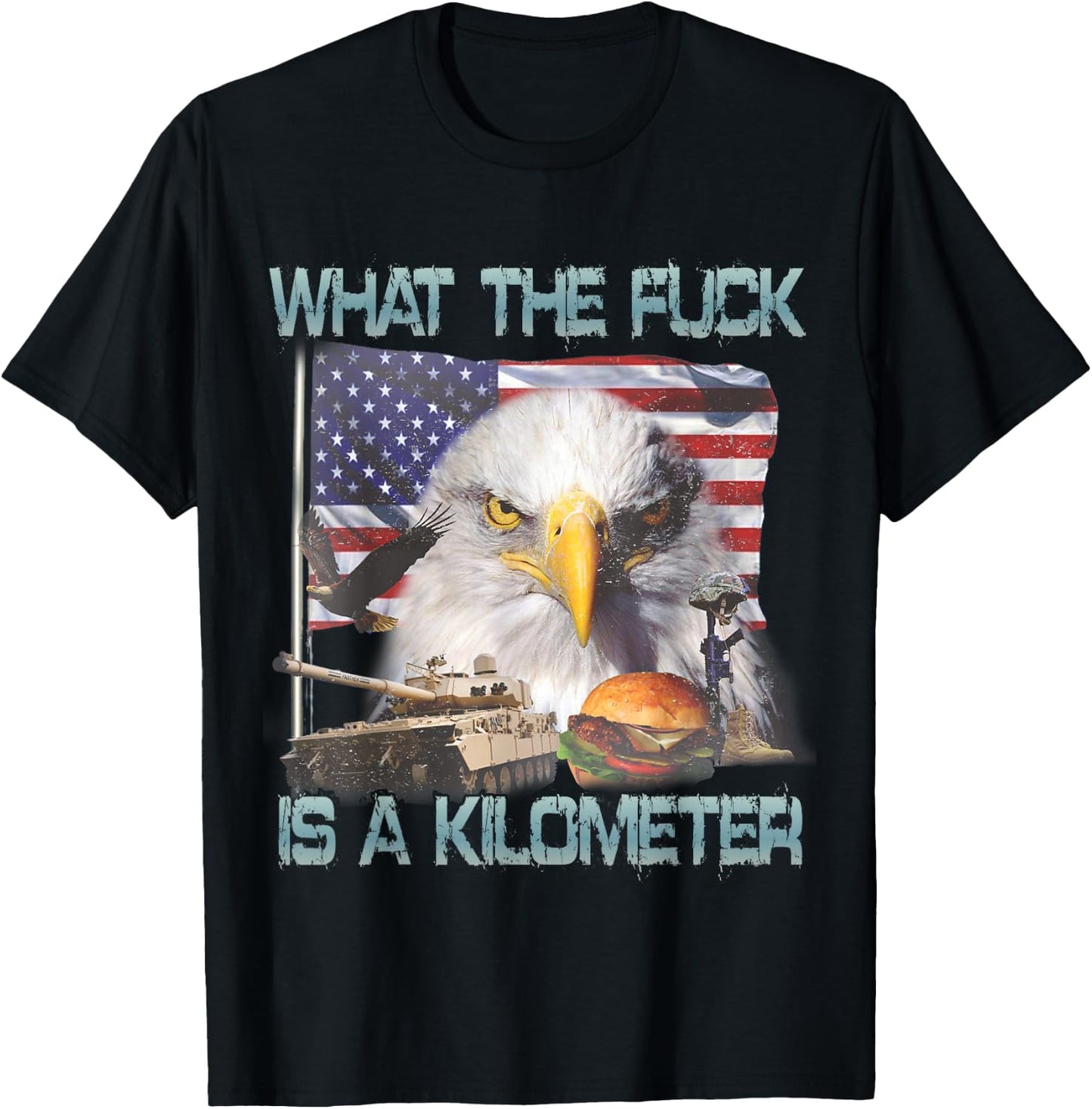WTF What The FCK is A Kilometer GeorgeWashington 4th of July T-Shirt - T-Shirt | Black