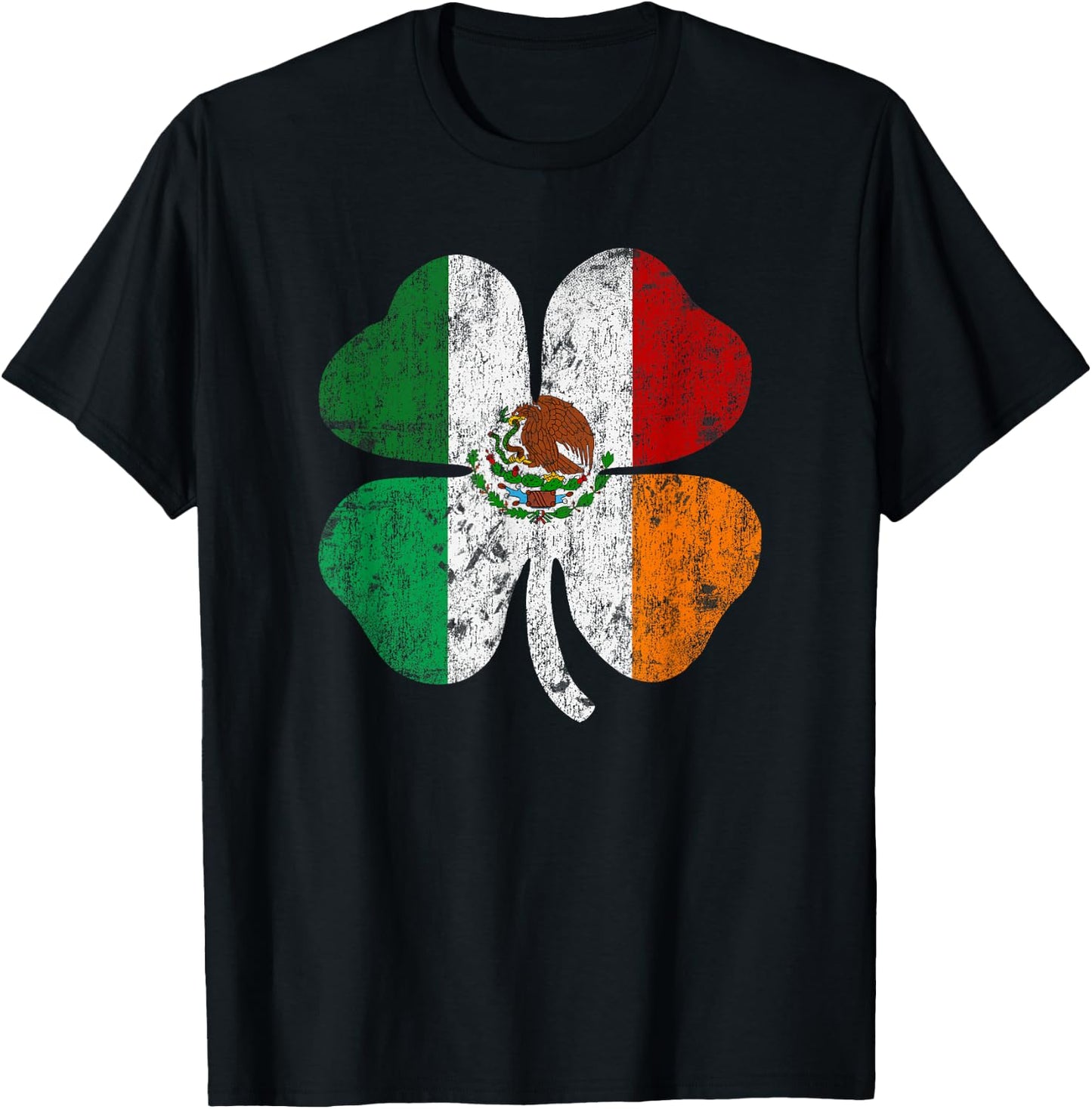 Mexican Irish Mexico Ireland St Patricks Shamrock Flag T-Shirt - T-Shirt | Black