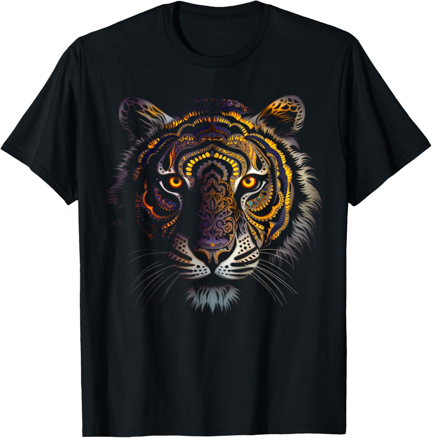 Tiger Artwork Mandala - Animal Art Tiger T-Shirt - T-Shirt | Black