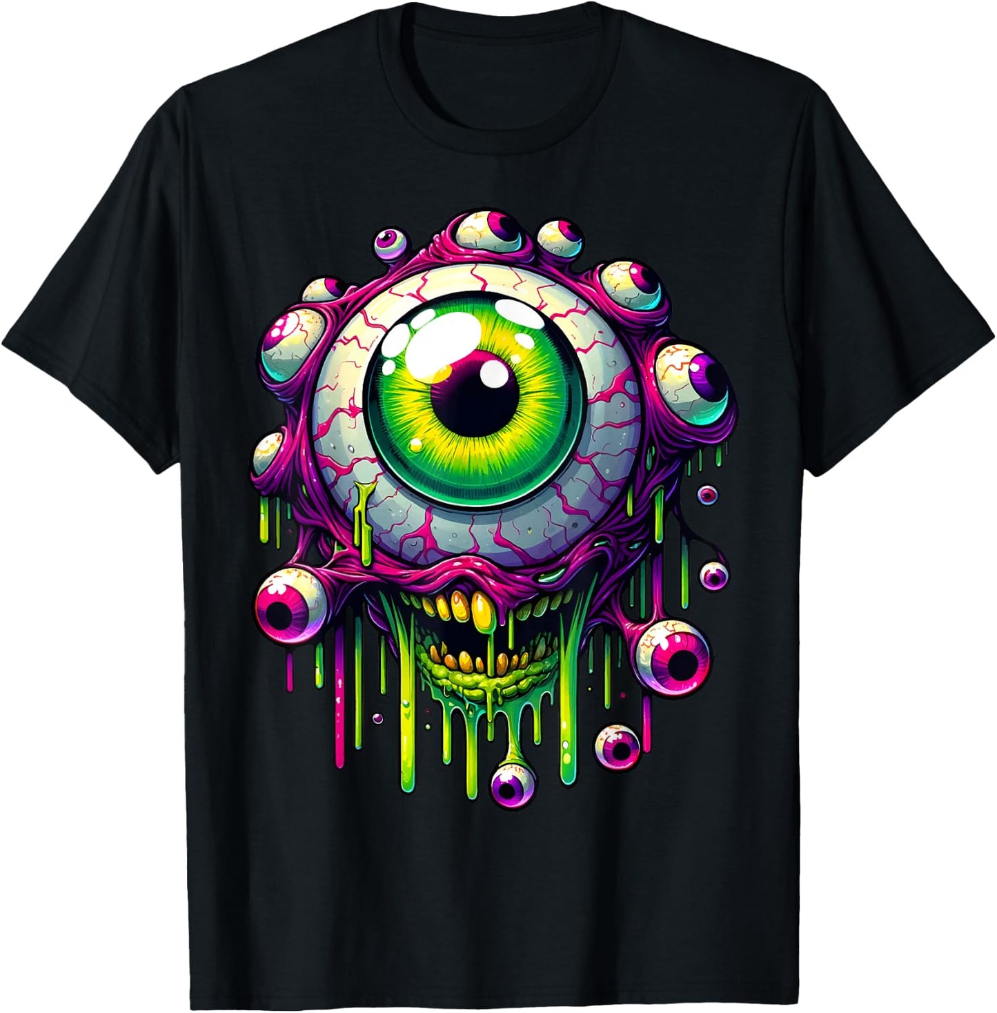 Summer & Festival - Trippy Surreal Psychedelic Eye Art Men Women Girls Kids T-Shirt - T-Shirt | Black