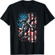 Best Dirt Bike Boys Dirtbike Racing US Flag Biker T-Shirt - T-Shirt | Black