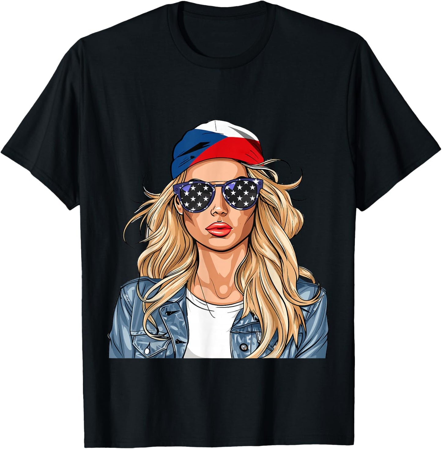 Czech Flag Souvenirs Woman American Products Czechia T-Shirt - T-Shirt | Black