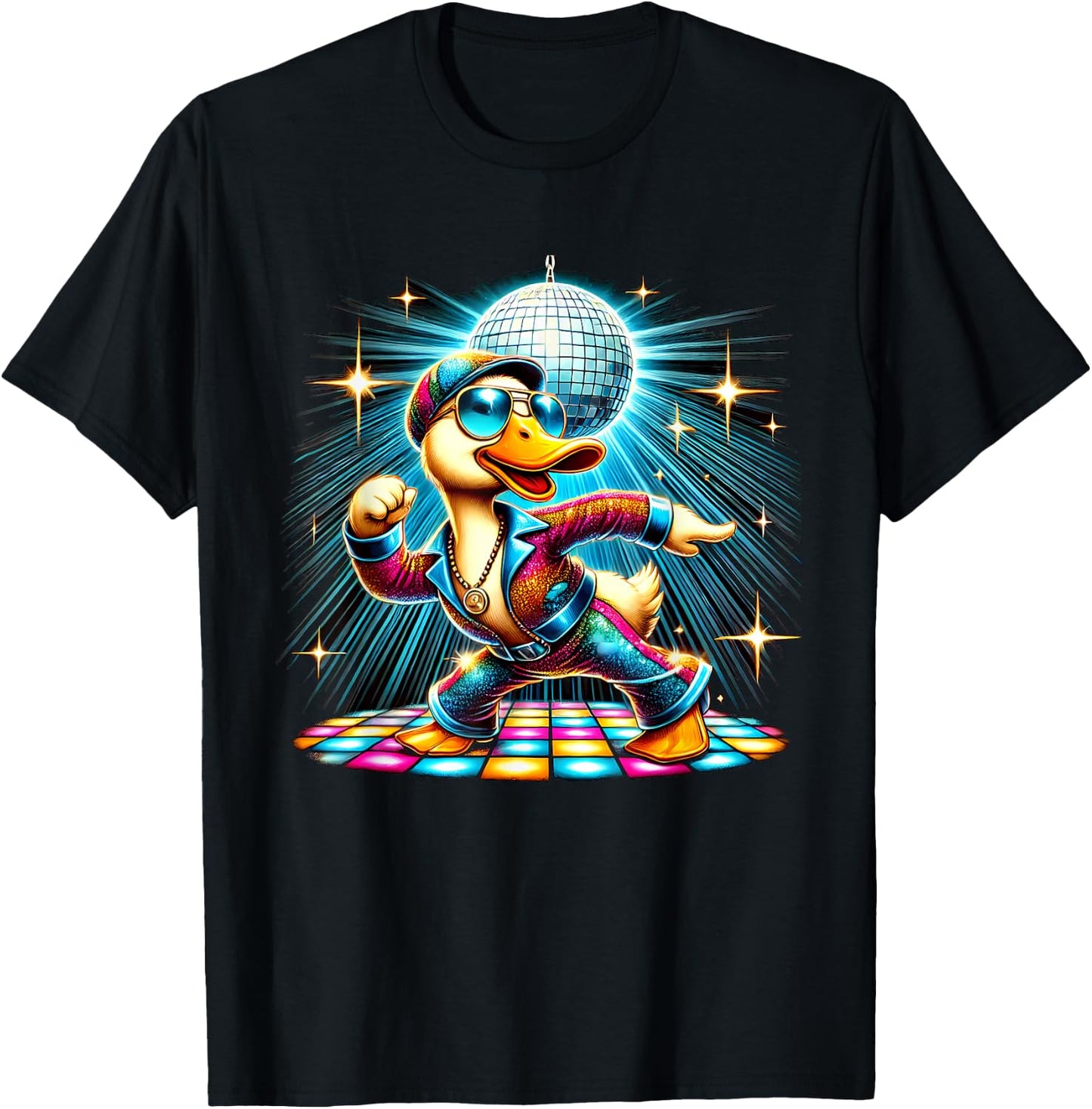 Aesthetic Duck Disco Dancer T-Shirt - T-Shirt | Black