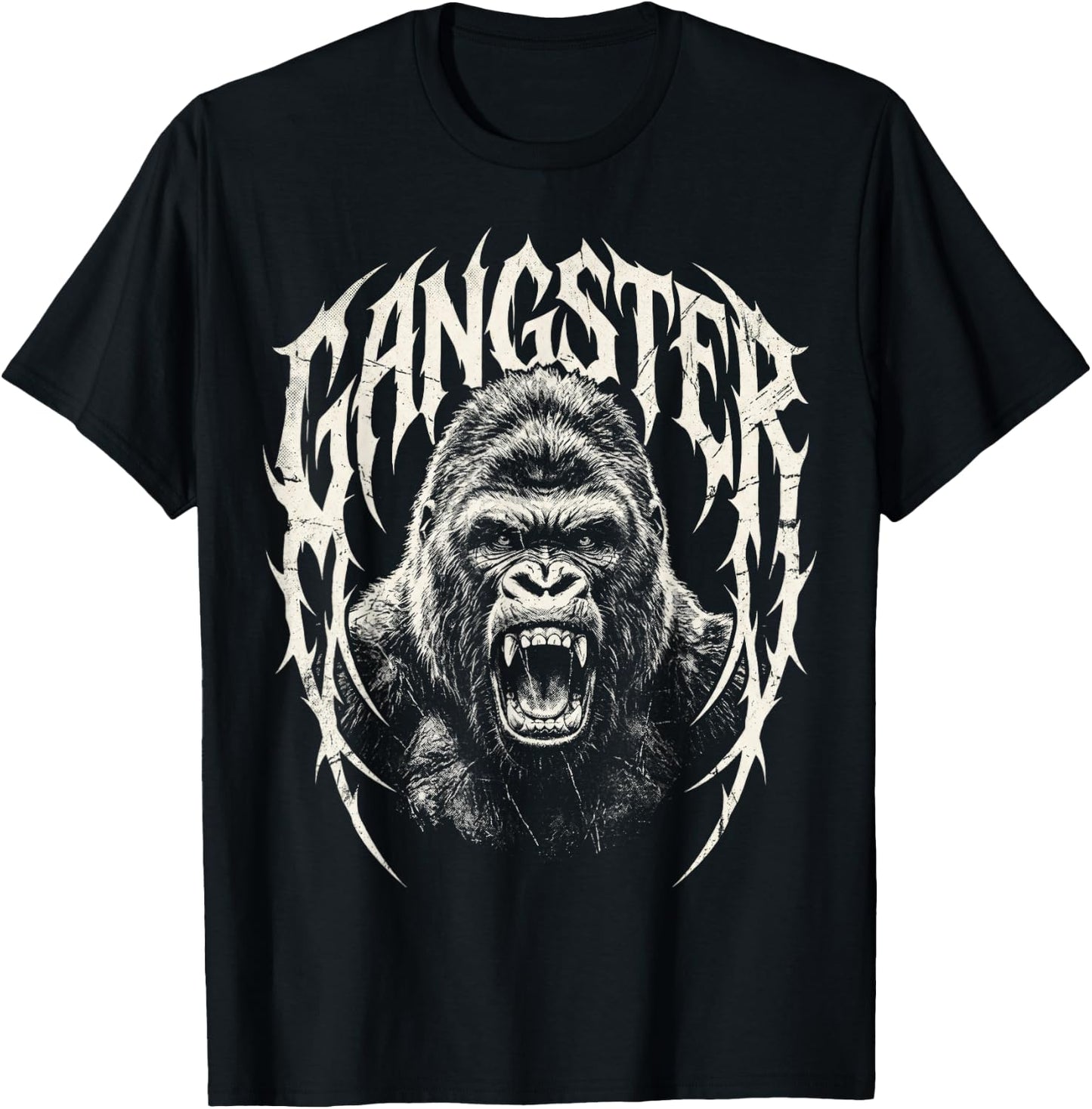Gorilla Gangster Streetwear Graphic T-Shirt - T-Shirt | Black