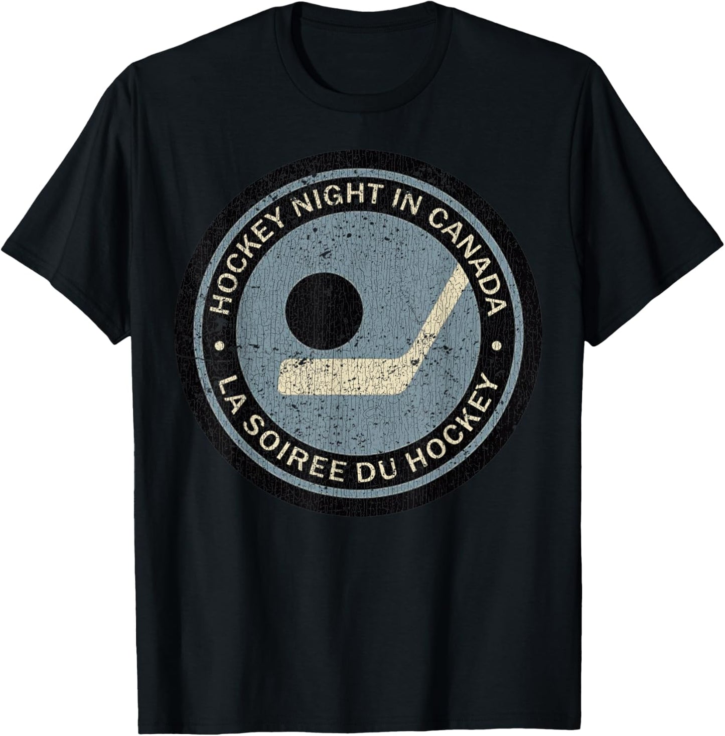 Vintage Hockey Night in Canada Hockey Player Classic Team T-Shirt - T-Shirt | Black