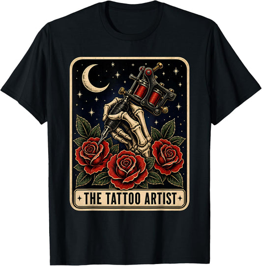The Tattoo Artist Tarot Card T-Shirt - T-Shirt | Black