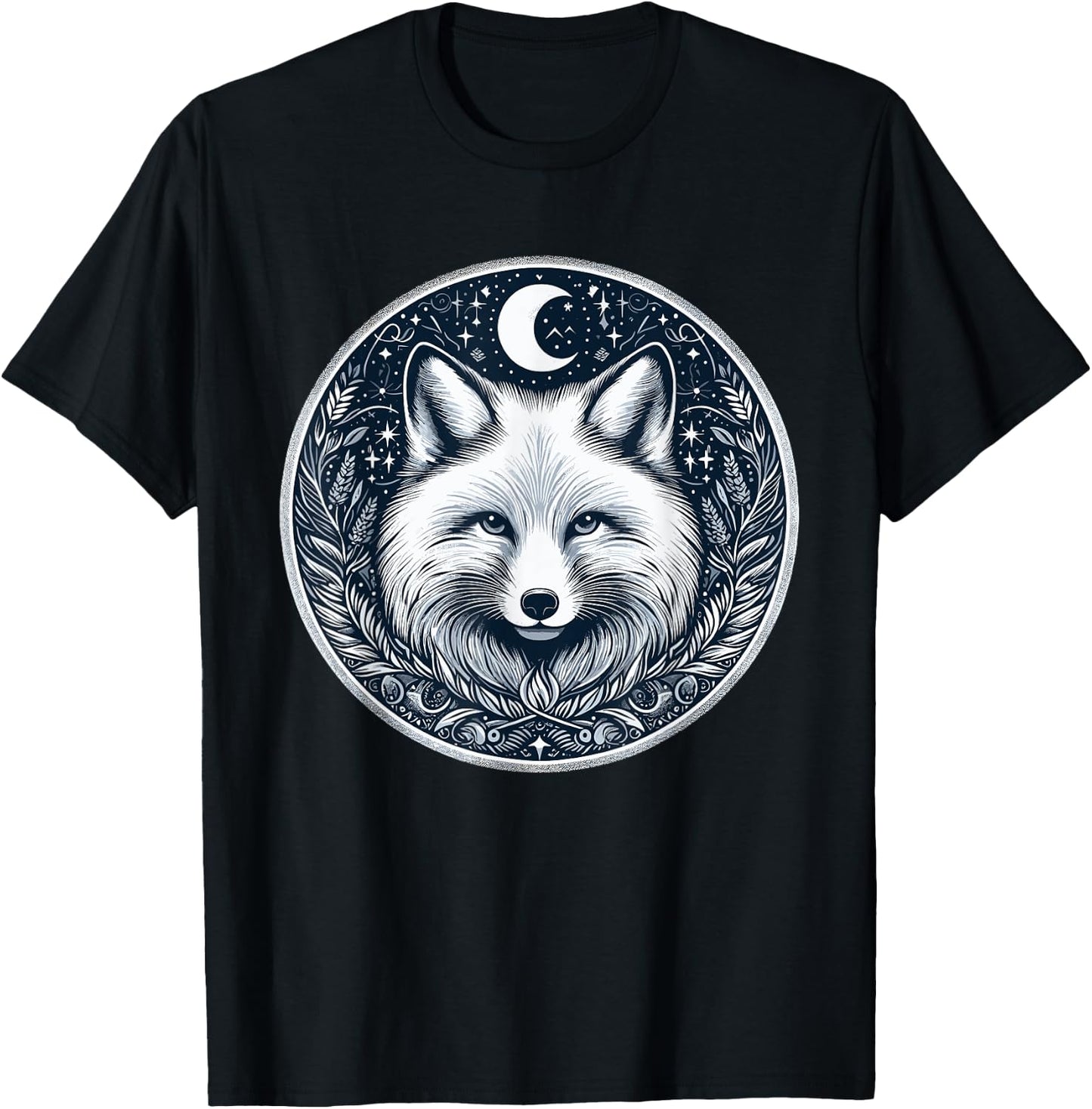 White Polar Arctic Fox T-Shirt - T-Shirt | Black