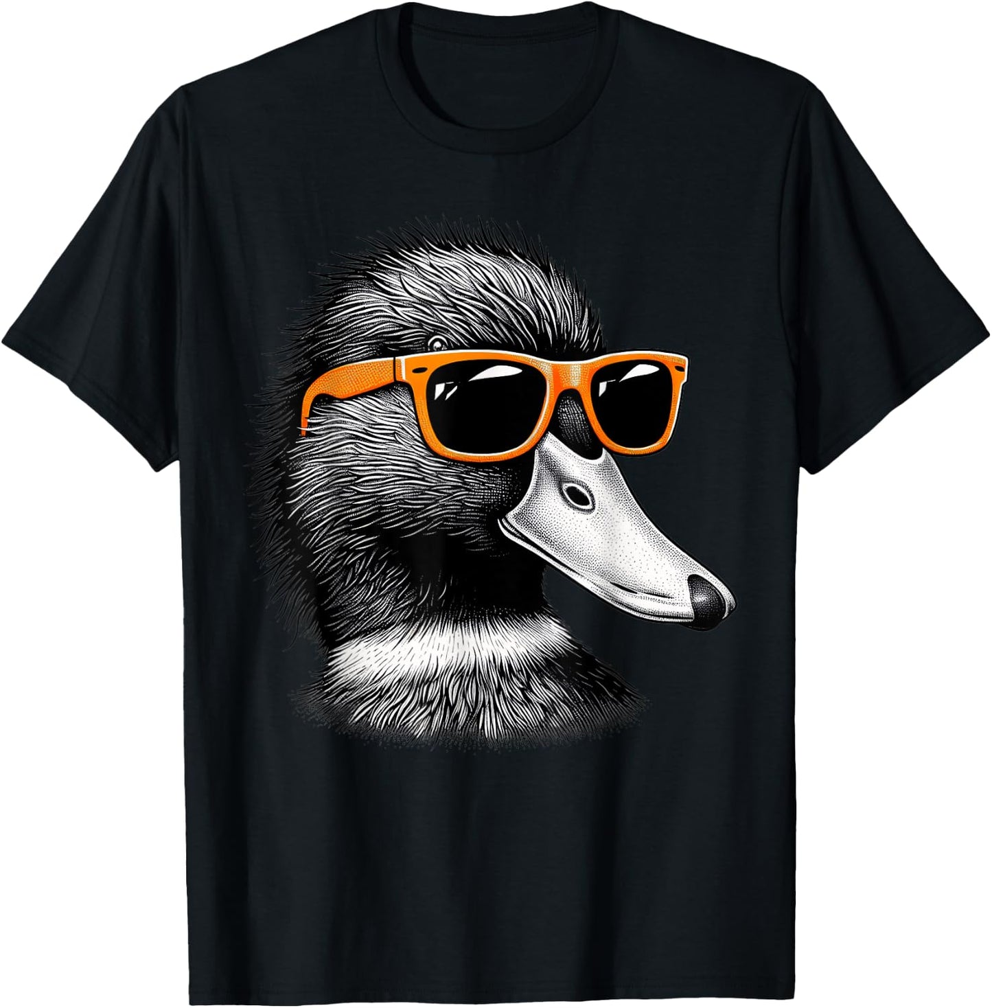 Cool Mallard Bird Wearing Sunglasses Graphic Art T-Shirt - T-Shirt | Black